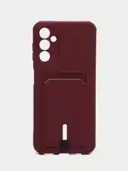 Бордовый чехол для Samsung Galaxy A14 5G / Самсунг А14 5Г, силиконовый, с карманом для карты