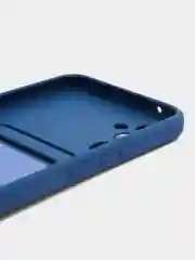 Темно-синий чехол для Samsung Galaxy A34 / Самсунг Галакси А34, силиконовый, с карманом для карты