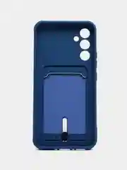 Темно-синий чехол для Samsung Galaxy A34 / Самсунг Галакси А34, силиконовый, с карманом для карты