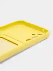 Лимонный чехол для Samsung Galaxy A34 / Самсунг Галакси А34, силиконовый, с карманом для карты