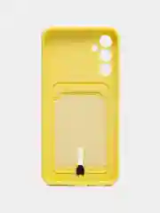 Лимонный чехол для Samsung Galaxy A34 / Самсунг Галакси А34, силиконовый, с карманом для карты