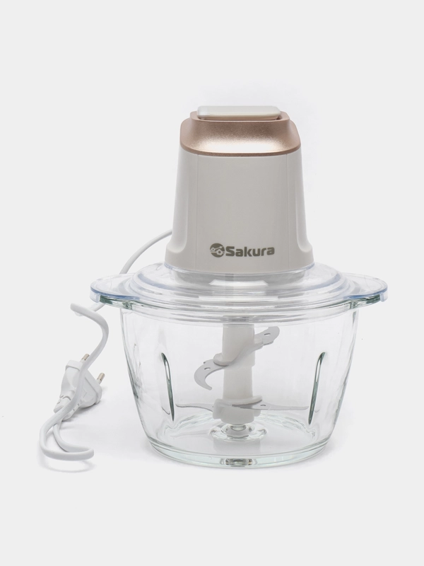 Чоппер Sakura SA-6261W чаша стекло, 1.2 л 500 Вт, 4 ножа