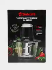 Чоппер Sakura SA-6261BK чаша стекло, 1.2 л, 500 Вт, 4 ножа