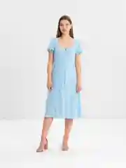 Голубой летнее платье