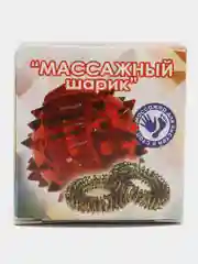 Зеленый массажёр для рук и пальцев "су-джок", массажный шар, кольцо-пружинка