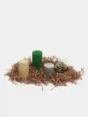 Зеленый свеча / Подарочный набор свеч / Свечи из вощины / Свечи ручной работы