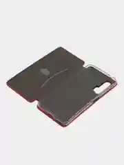 Красный чехол-книжка на Huawei Nova 6, из экокожи, с карманом для карт