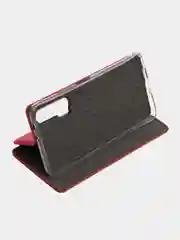 Красный чехол-книжка на Huawei Nova 6, из экокожи, с карманом для карт