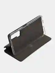 Черный чехол-книжка на Huawei Nova 6, из экокожи, с карманом для карт