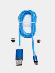 Синий кабель зарядный X-CABLE (1m, Micro-USB/ Type-C/Lightning), для Android и iPhone