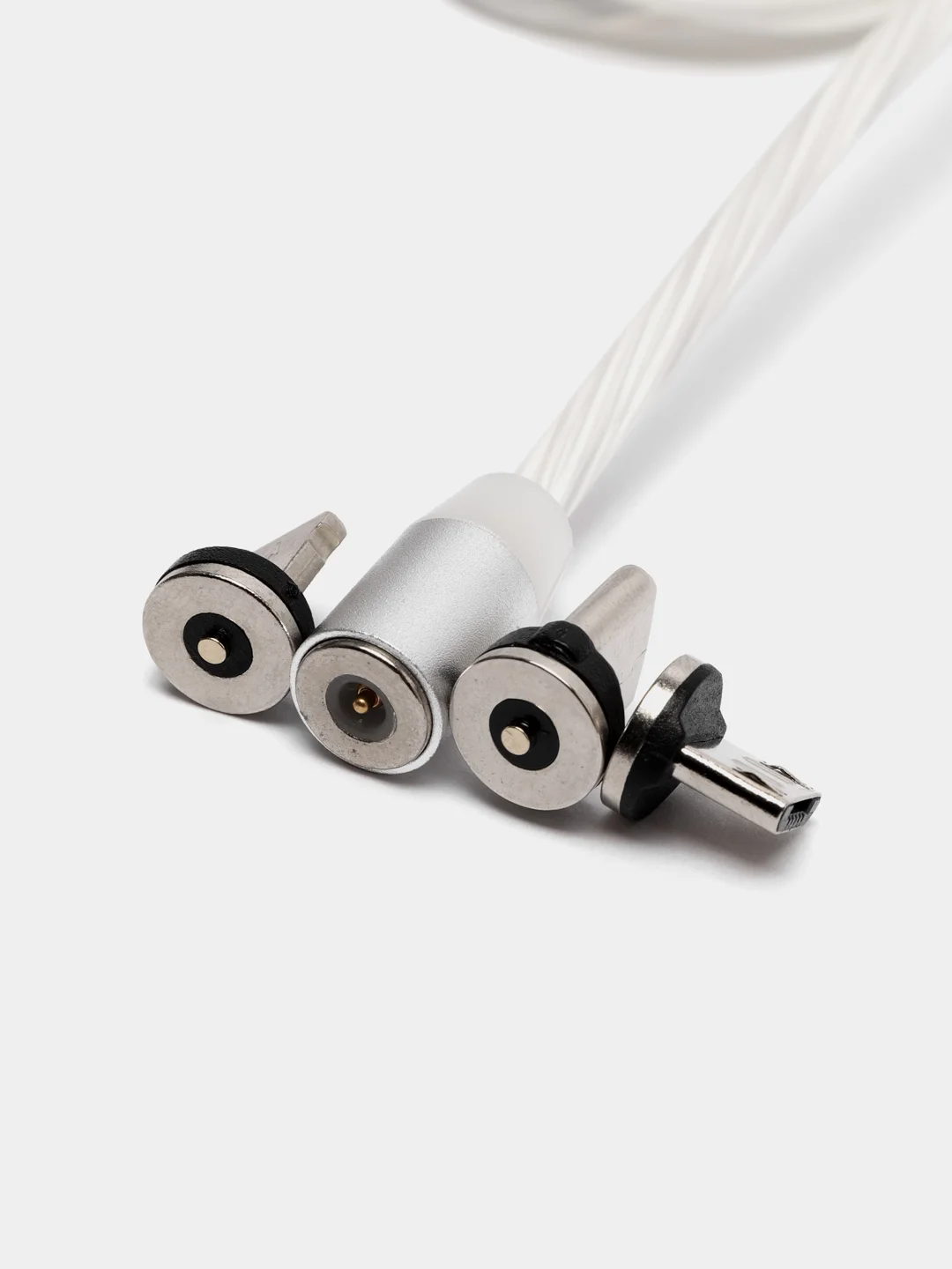 Серебряный кабель зарядный X-CABLE (1m, Micro-USB/ Type-C/Lightning), для Android и iPhone