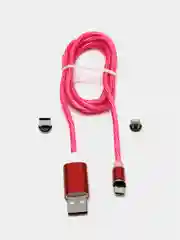 Красный кабель зарядный X-CABLE (1m, Micro-USB/ Type-C/Lightning), для Android и iPhone