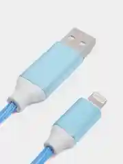 Голубой светящийся зарядный кабель Type-C, Lightning, Micro-USB 1 м, зарядка, провод