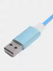 Голубой светящийся зарядный кабель Type-C, Lightning, Micro-USB 1 м, зарядка, провод