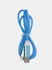 Голубой светящийся зарядный кабель Type-C, Lightning, Micro-USB 1 м, зарядка, провод
