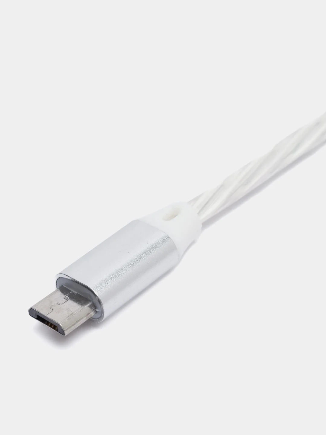 Белый светящийся зарядный кабель Type-C, Lightning, Micro-USB 1 м, зарядка, провод