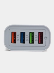 Сверхбыстрое сетевое зарядное устройство с 4 USB портами 5.1A