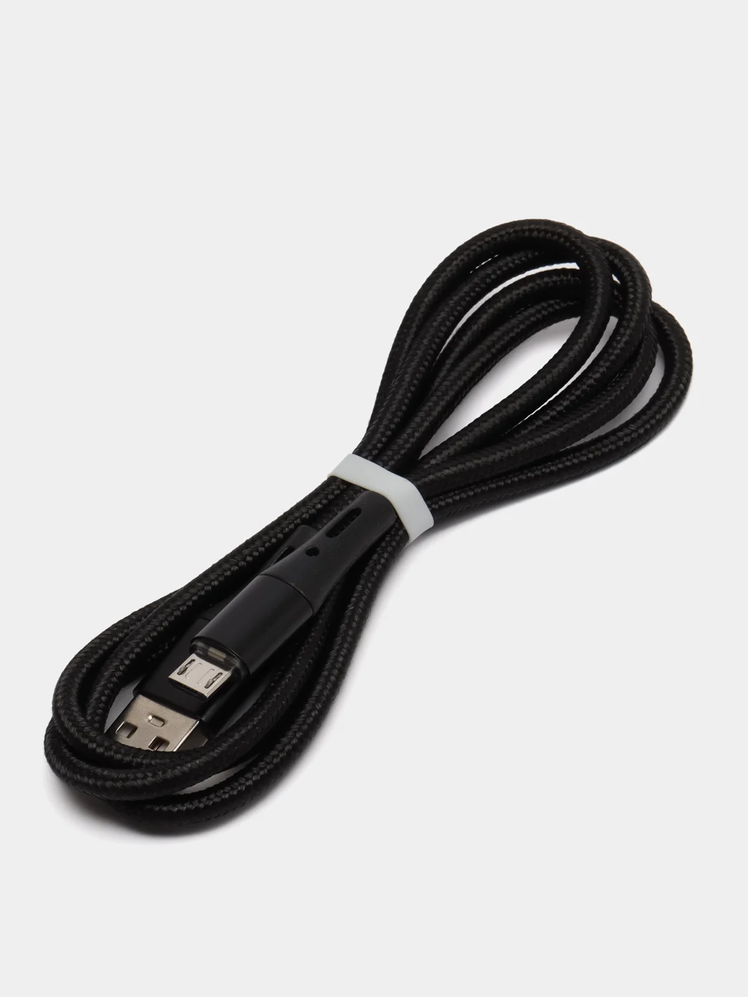 Черный зарядный кабель с подсветкой Type-C, Micro-USB с быстрой зарядкой