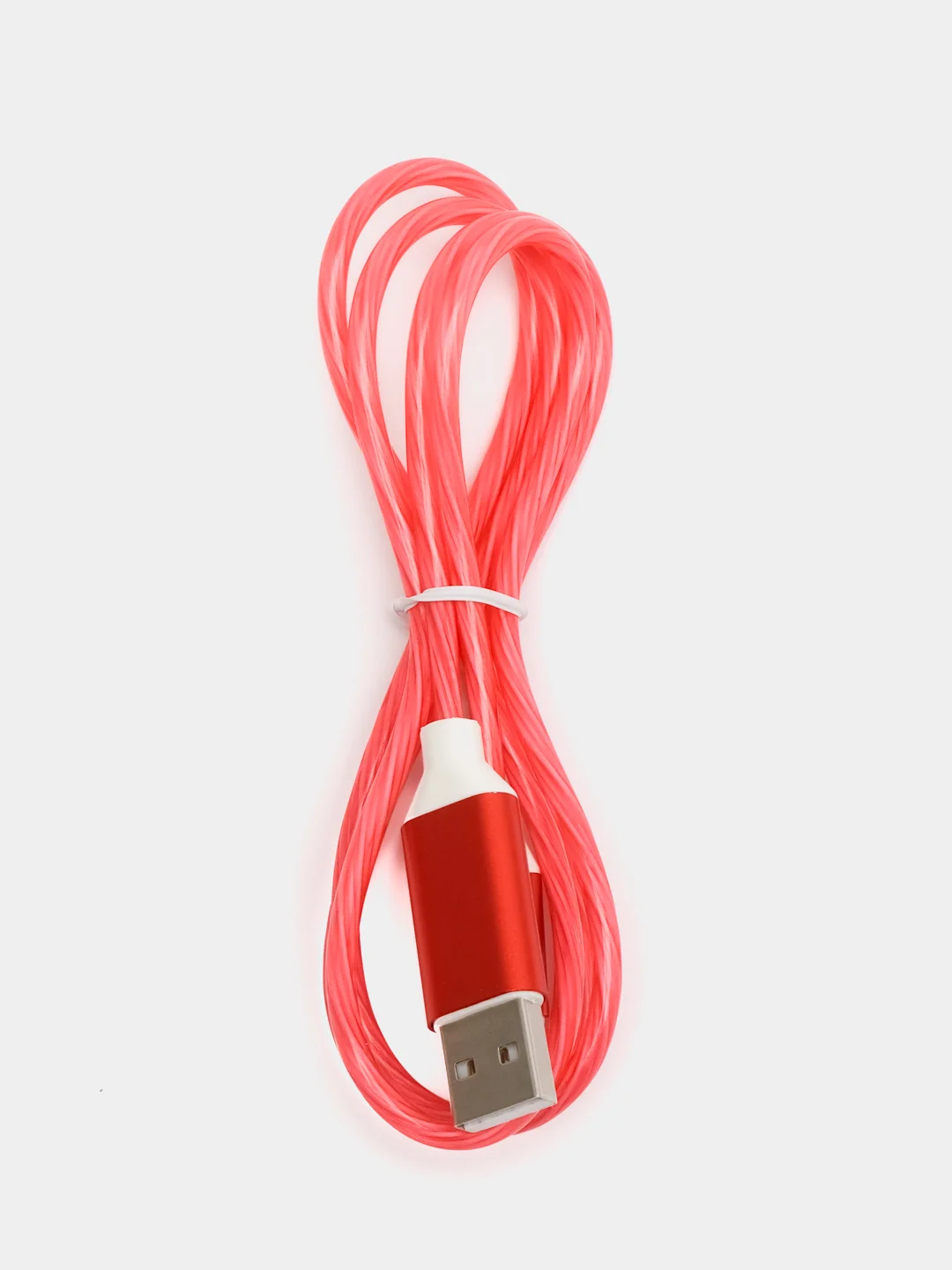Красный светящийся зарядный кабель Type-C, Lightning, Micro-USB 1 м, зарядка, провод