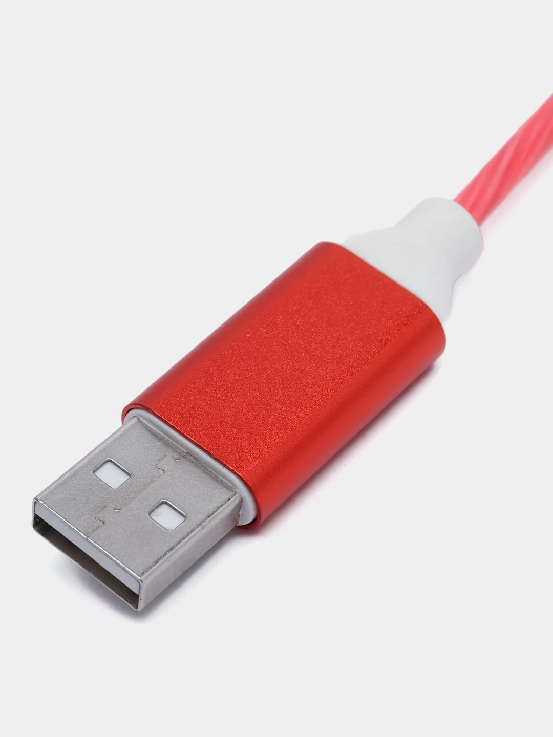 Красный светящийся зарядный кабель Type-C, Lightning, Micro-USB 1 м, зарядка, провод