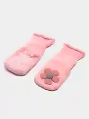 Розовый детские махровые носочки с объёмными игрушками, нескользящие