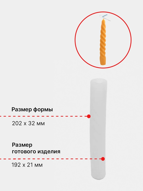 Форма силиконовая для заливки свечей и мыла "Столовая свеча"