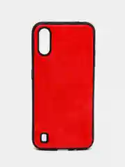 Красный чехол для Samsung A01, под кожу, силиконовый