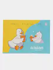 Желтый альбом для рисования 12 л, А5, на скрепке "Просто Гусь"