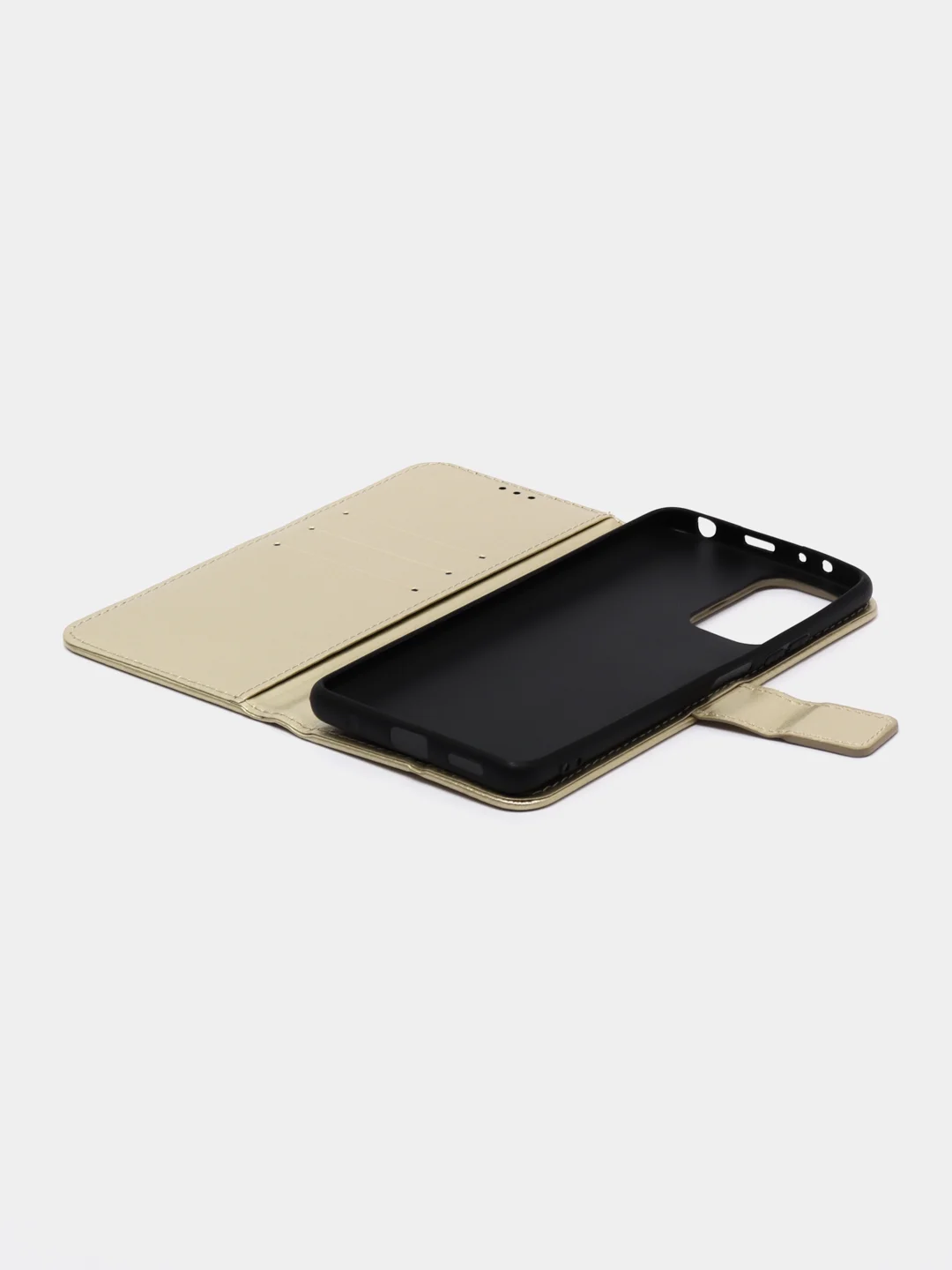 Золотой чехол-книжка с магнитной застежкой для Xiaomi Redmi Note 10 Pro / 10 Pro Max (Ноут 10 Про)