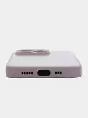 Бежевый меланж силиконовый чехол на iPhone 14, 14 Plus, 14 Pro, 14 Pro Max, со стеклянной панелью