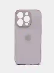 Бежевый меланж силиконовый чехол на iPhone 14, 14 Plus, 14 Pro, 14 Pro Max, со стеклянной панелью