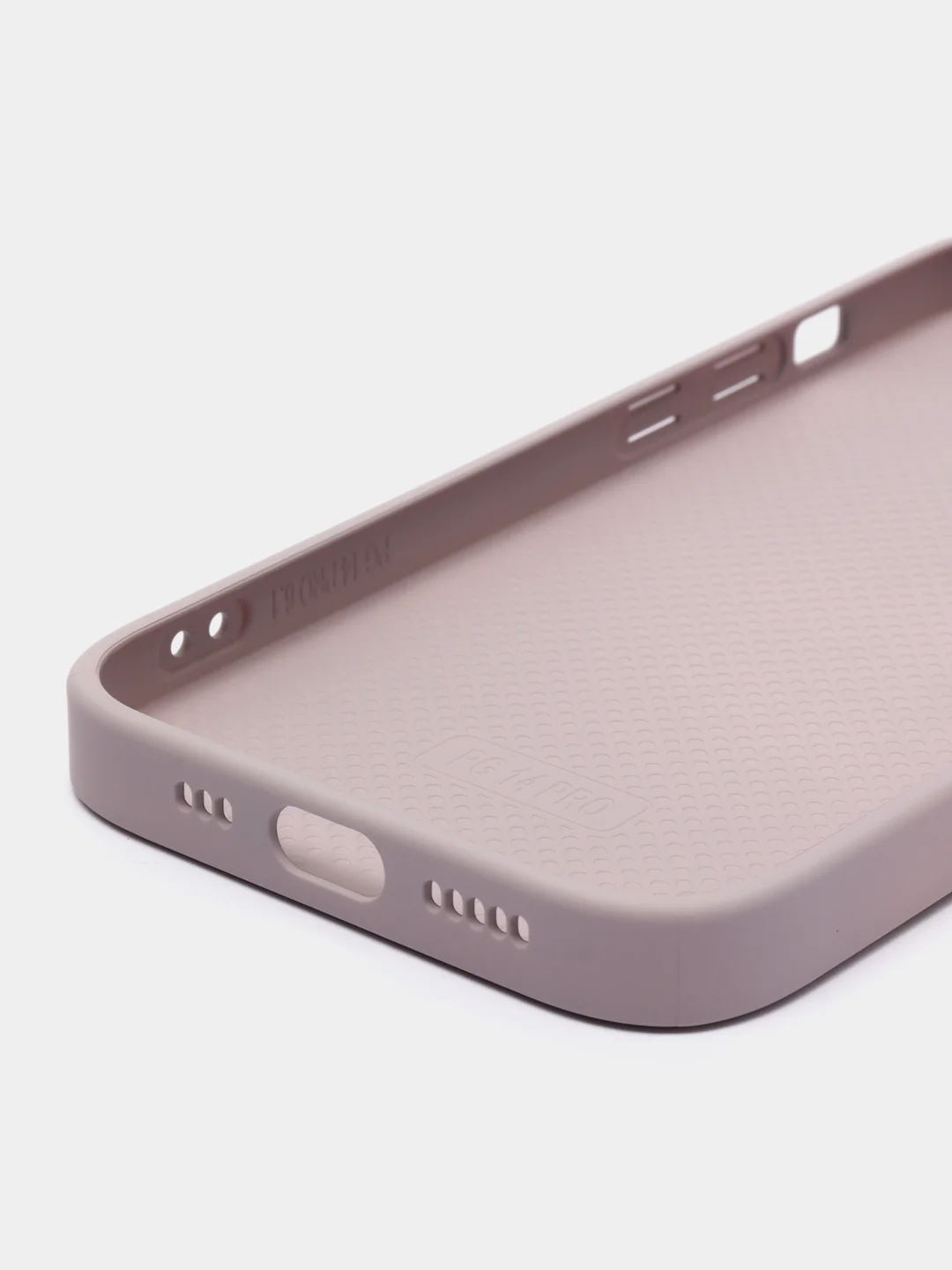 Бежевый меланж силиконовый чехол на iPhone 14, 14 Plus, 14 Pro, 14 Pro Max, со стеклянной панелью