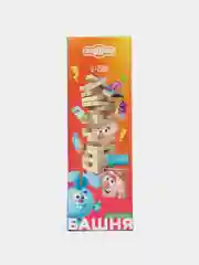 Желтый настольная игра Дженга/ Джанга (Падающая башня) для детей Смешарики, Тачки, Холодное сердце