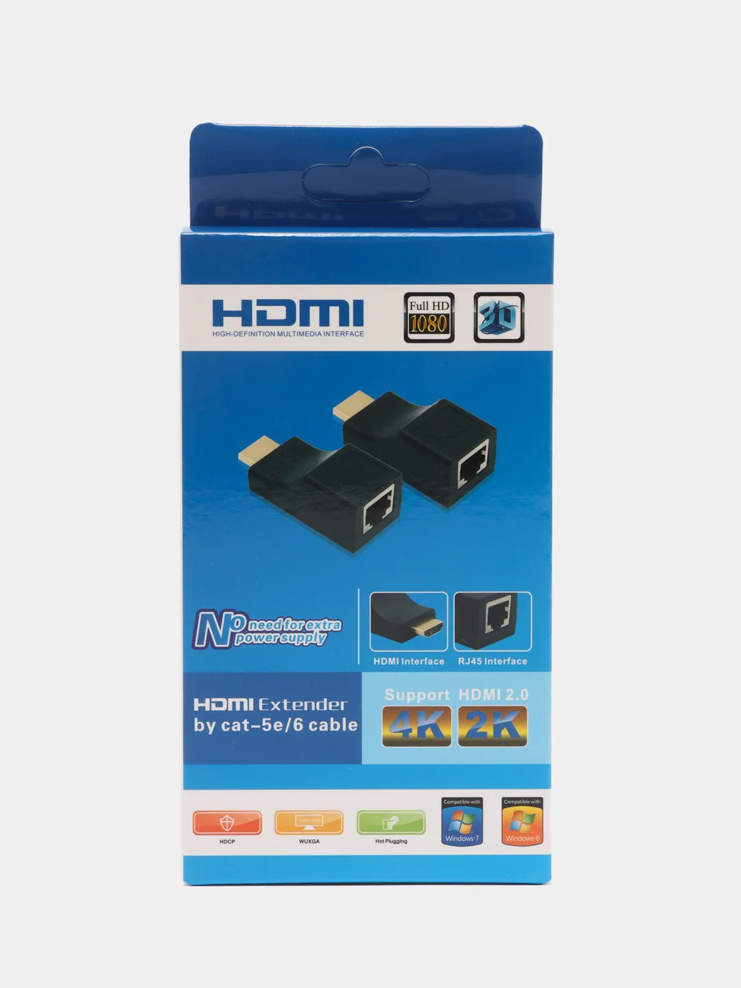 Пассивный HDMI-удлинитель по витой паре CAT-5e/6 до 30м