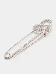 Серебряный брошь булавка со стразами