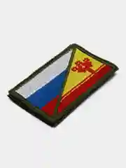 Хаки шеврон-нашивка: флаг РФ и Чувашии, на липучке