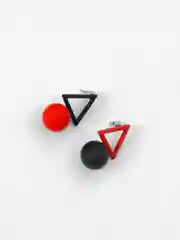 Аметистовый серьги женские из ассимметрических фигур
