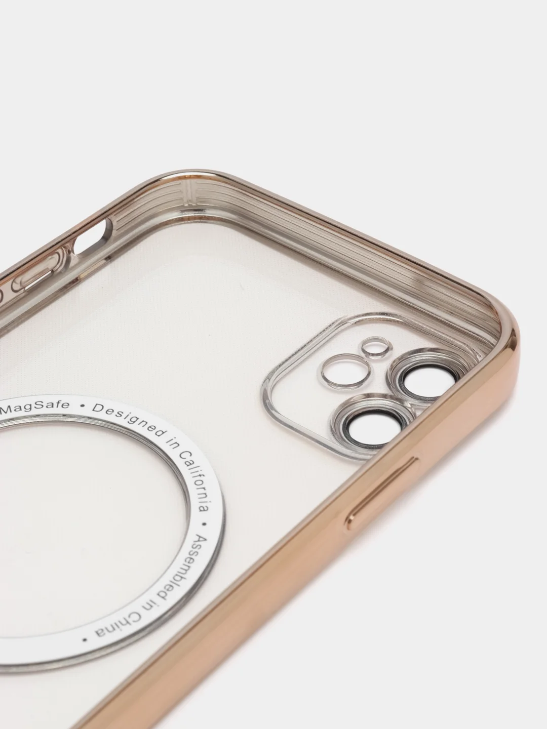 Золотой чехол MagSafe Apple iPhone, Айфон 11, 12, 13, 14, Pro Max с защитой камеры, магсейф