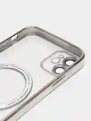 Серебряный чехол MagSafe Apple iPhone, Айфон 11, 12, 13, 14, Pro Max с защитой камеры, магсейф