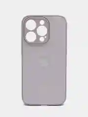 Бежевый меланж чехол для iPhone, силиконовый, со стеклянной панелью