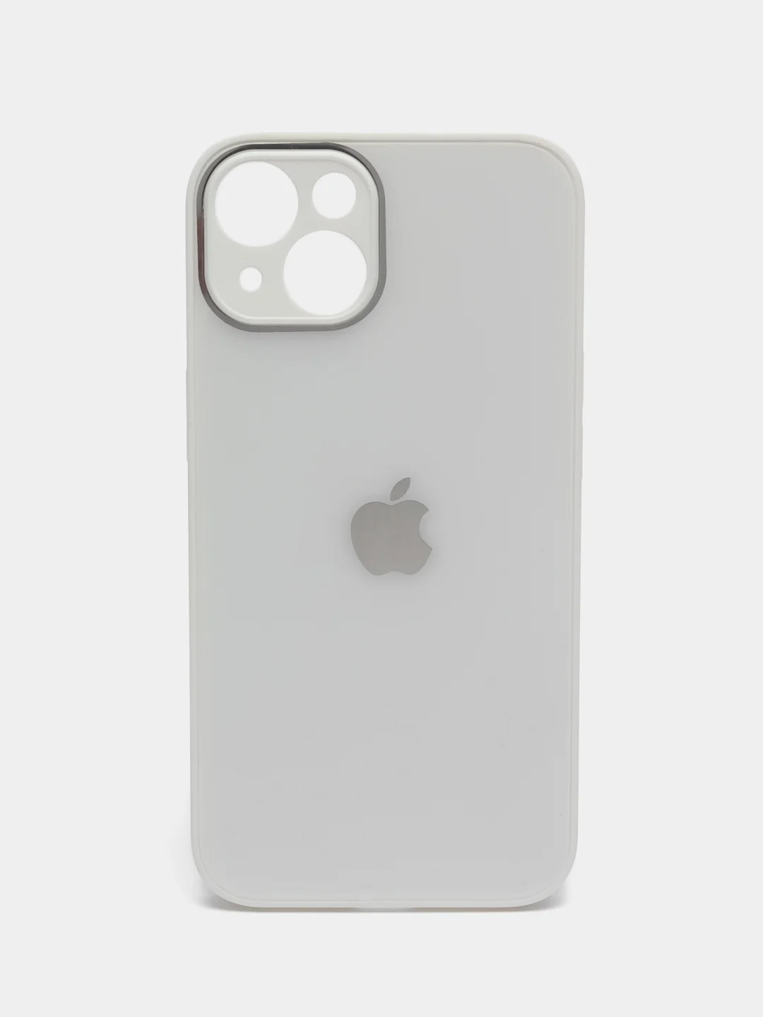 Белый чехол для iPhone, силиконовый, со стеклянной панелью