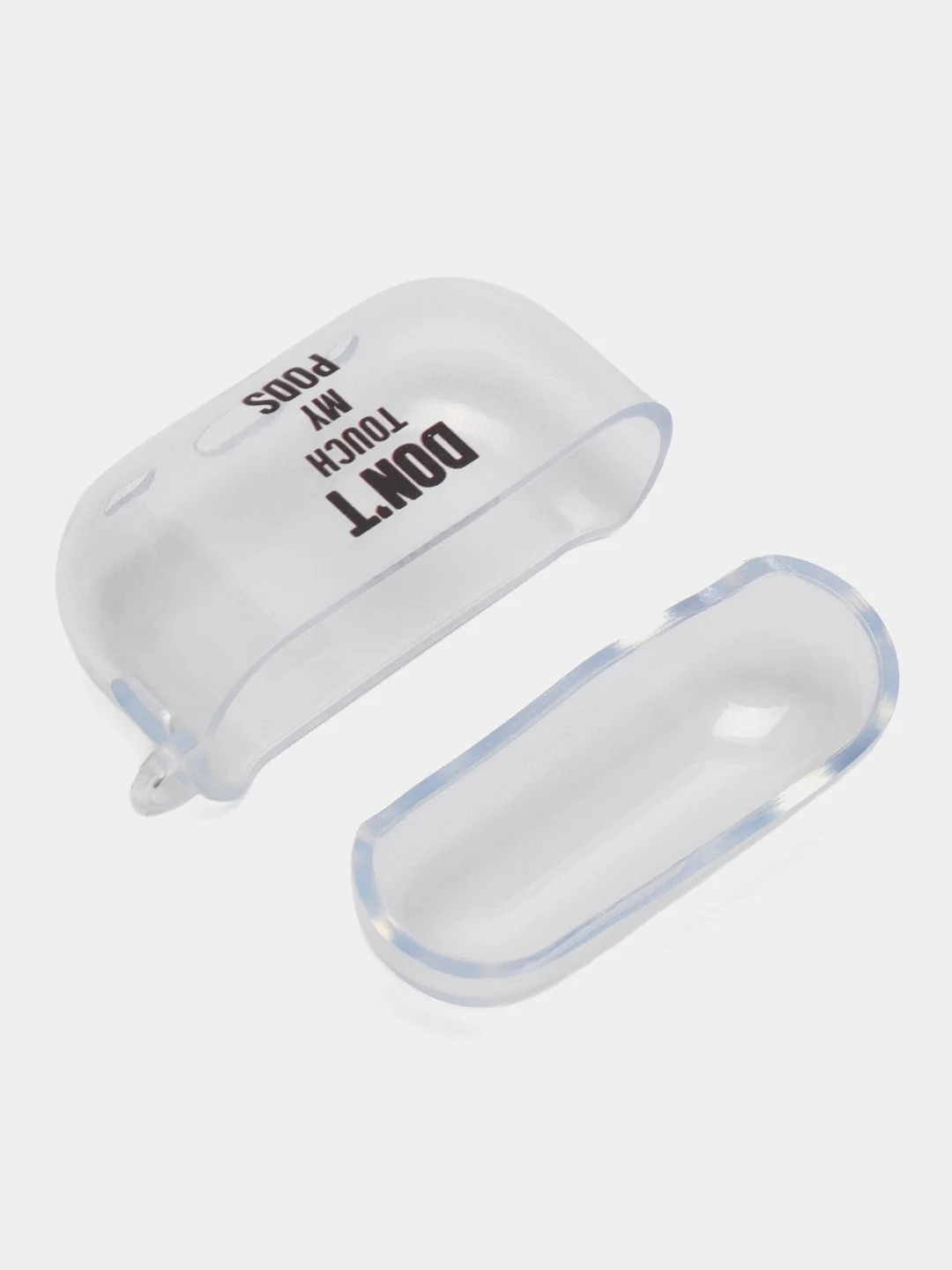 Черный чехол для Apple AirPods Pro 2 силиконовый прозрачный с принтом Nike, Nasa (Найк, Наса))