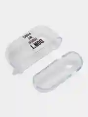 Черный чехол для Apple AirPods Pro 2 силиконовый прозрачный с принтом Nike, Nasa (Найк, Наса))