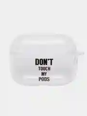 Черный чехол для Apple AirPods Pro 2 силиконовый прозрачный с принтом Nike, Nasa (Найк, Наса))