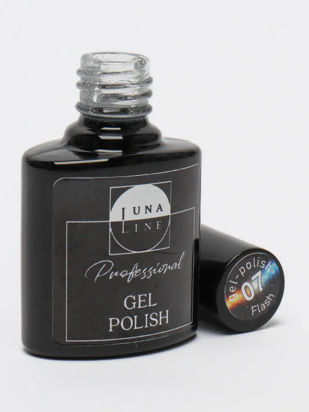 Серый металлик светоотражающий гель-лак Luna Line Professional Flash, 10 мл