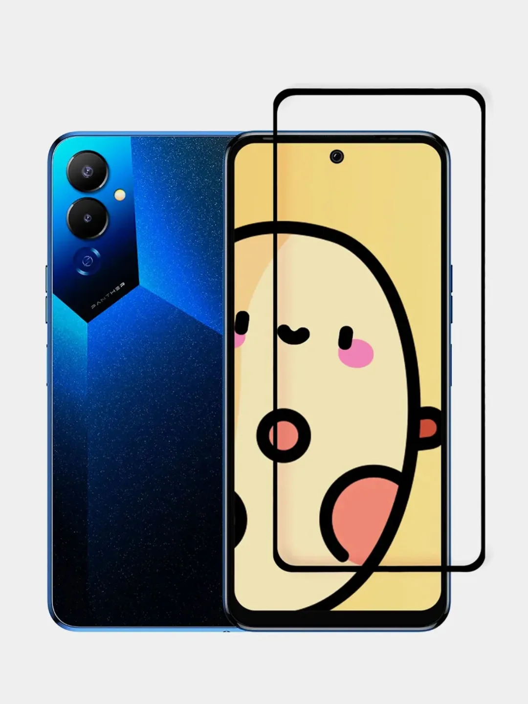 Стекло для Tecno Pova 4, Tecno Pova Neo 2 защитное КАРТОФАН с олеофобным покрытием, рамкой