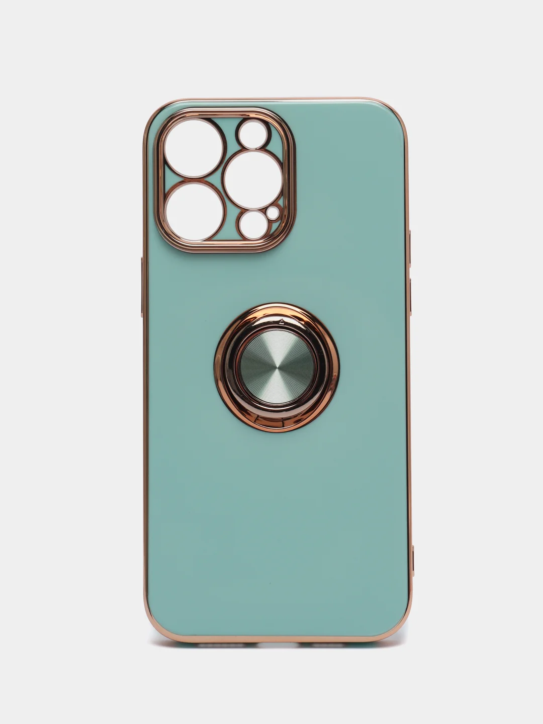 Бирюзовый чехол на IPhone 14 14 plus 14 pro 14 pro max айфон с кольцом-держателем