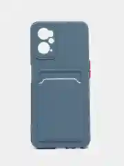 Синий меланж чехол для Realme 9i / Oppo A96 (Реалми 9 ай / Оппо А96), с карманом для карт