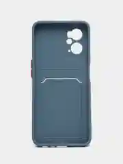 Синий меланж чехол для Realme 9i / Oppo A96 (Реалми 9 ай / Оппо А96), с карманом для карт