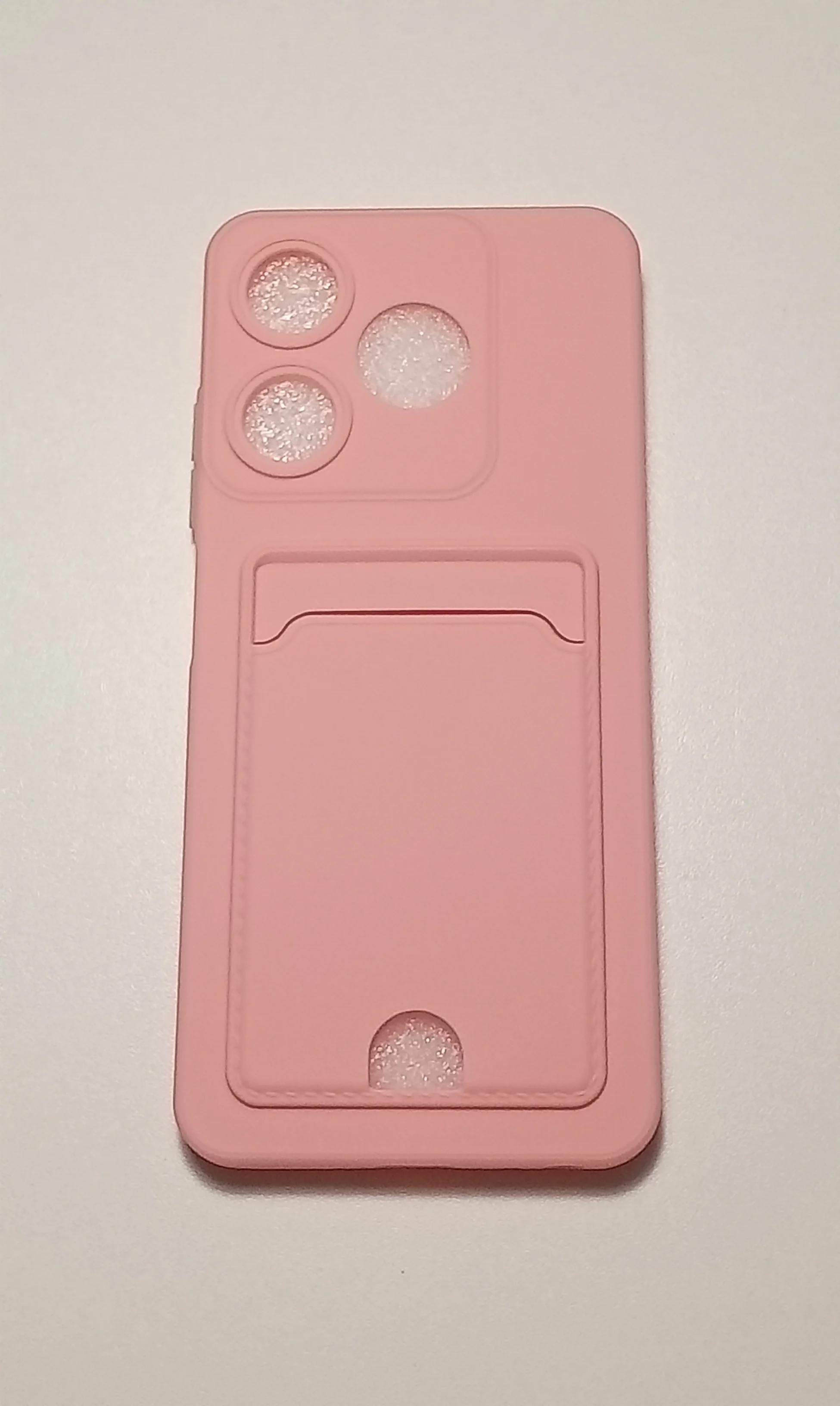 Розовый чехол TECNO SPARK 10C / SPARK 10 с карманом для карты и защита камеры